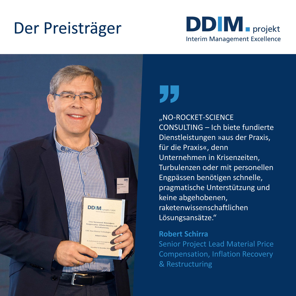 Rober Schirra | DDIM.projekt // Interim Management Excellence 2024