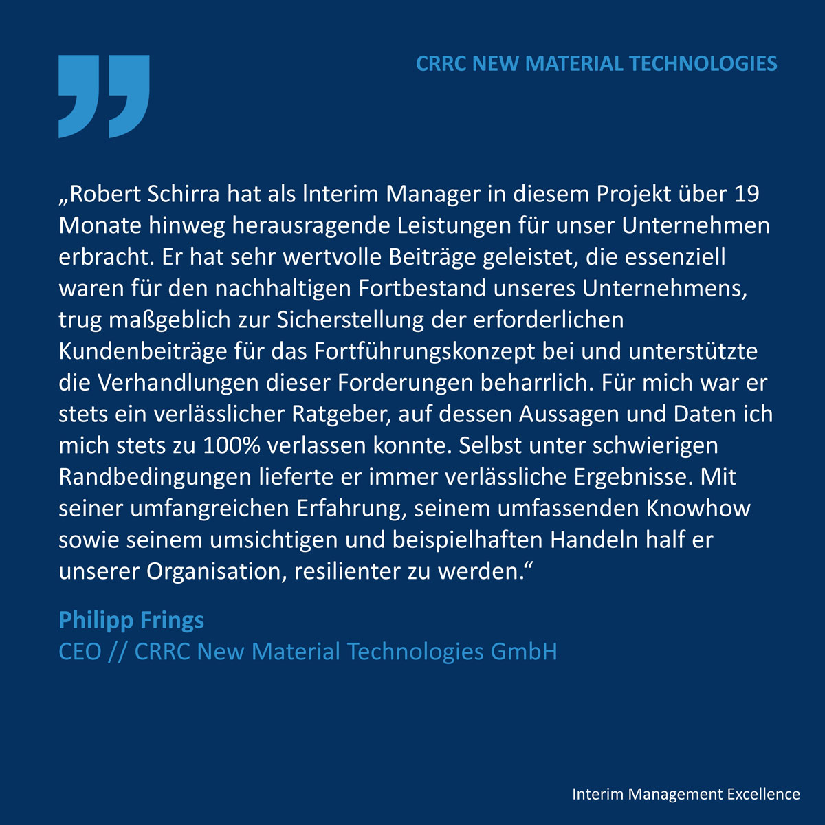 Rober Schirra | DDIM.projekt // Interim Management Excellence 2024