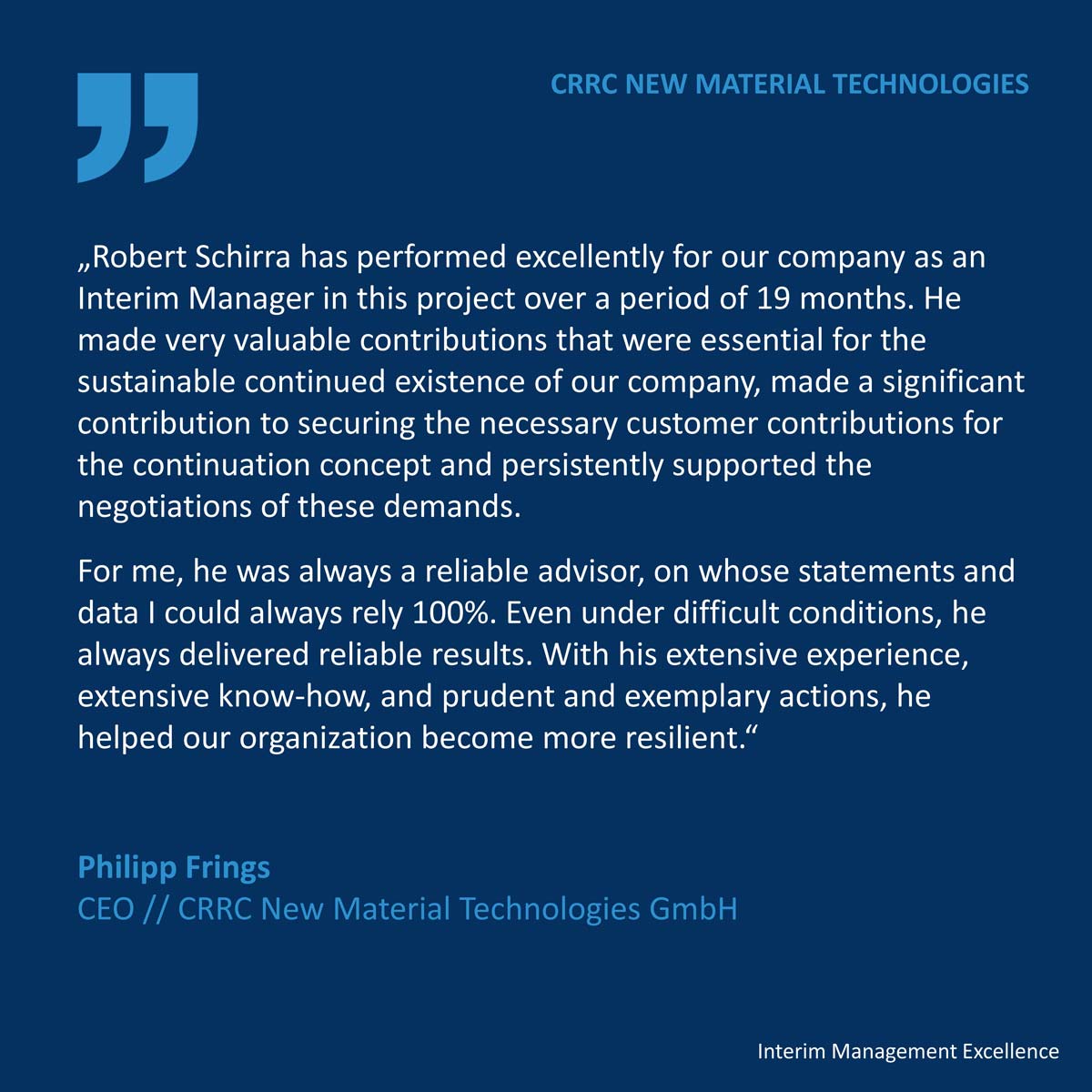 Rober Schirra | DDIM.projekt // Interim Management Excellence 2024